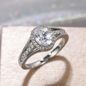🌸Three Layer Crystal Pure Oval Zircon Wedding Clear Rings for Women, MARR9021